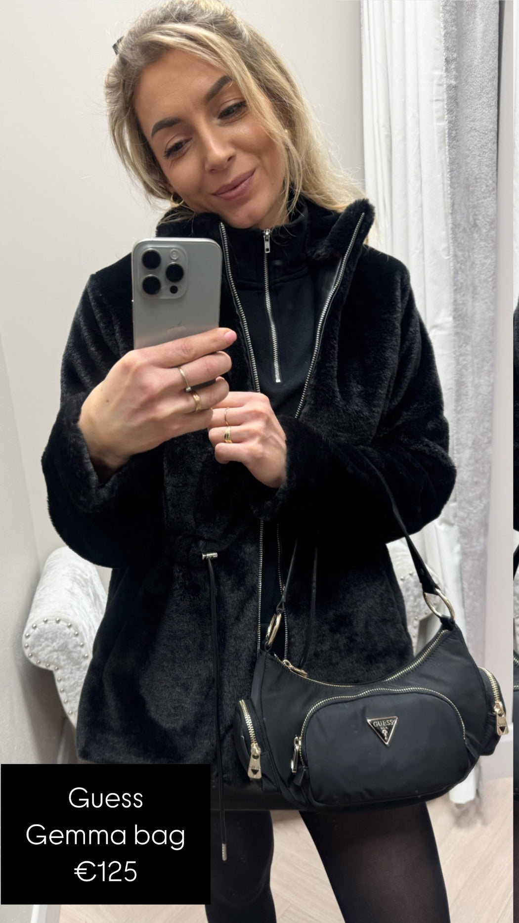 Guess black eco Gemma shoulder bag EYG839517