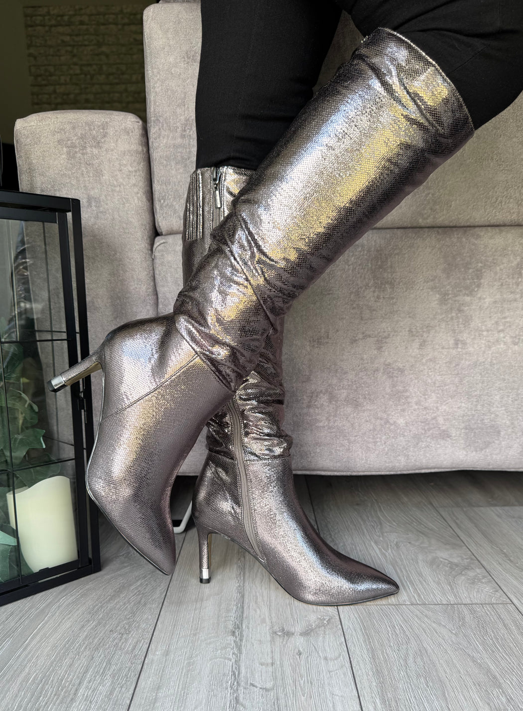 Boxley metallic silver boot