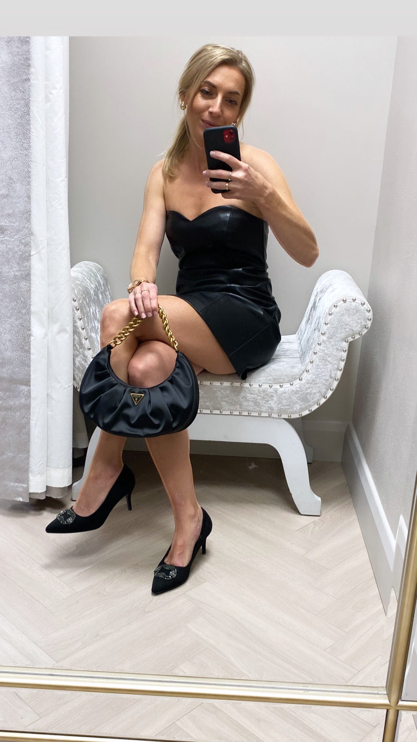 Pamela faux leather mini dress