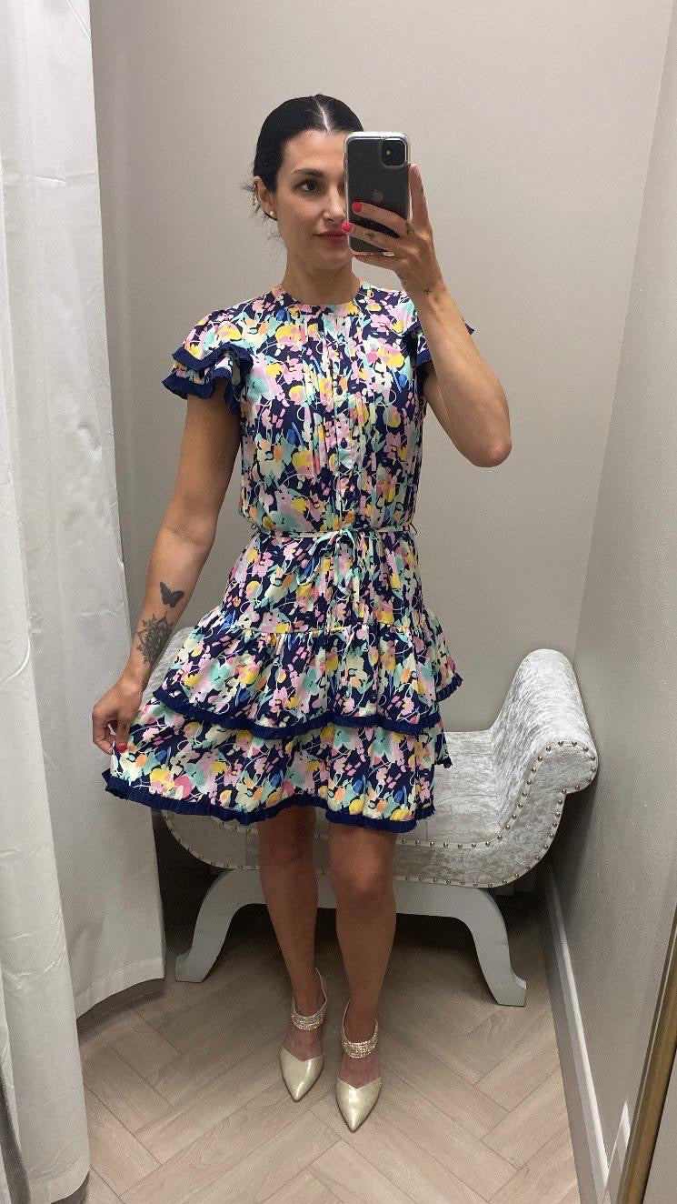 Eliana navy print Dress