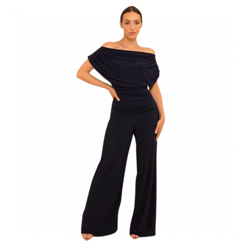 Carbon black jersey jumpsuit