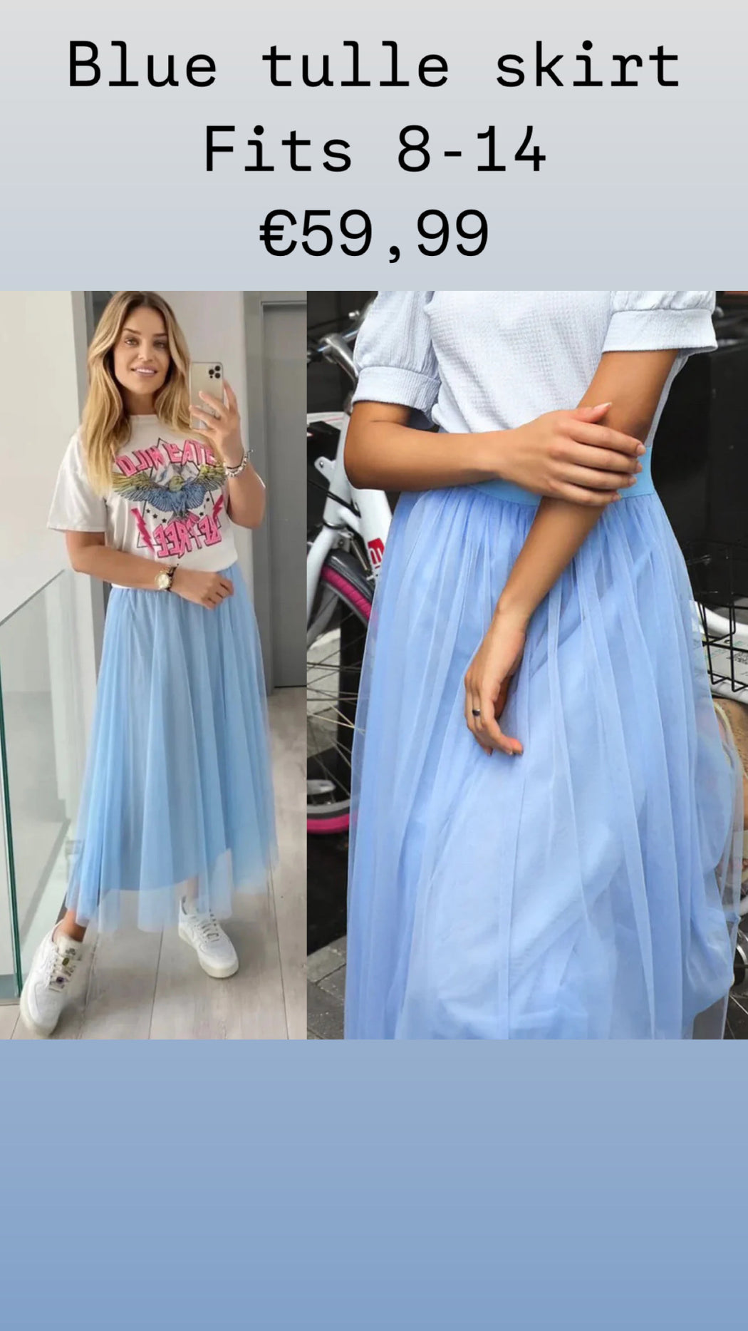 Blue tulle skirt
