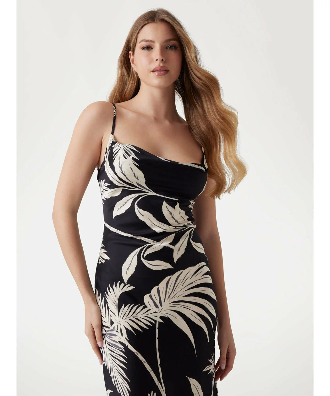 Guess akilina  boack satin slip dress w5gk85wh9c2