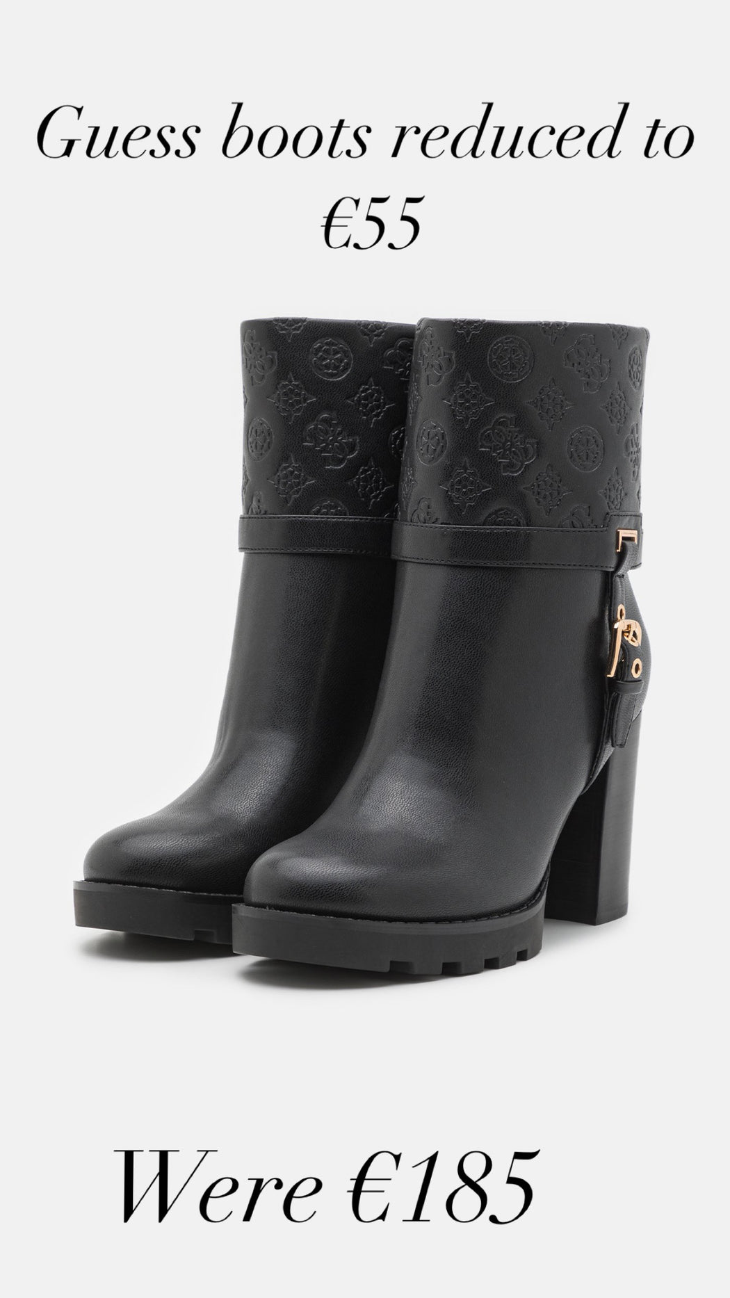 Flfneafal10 guess logo embossed buckle boots