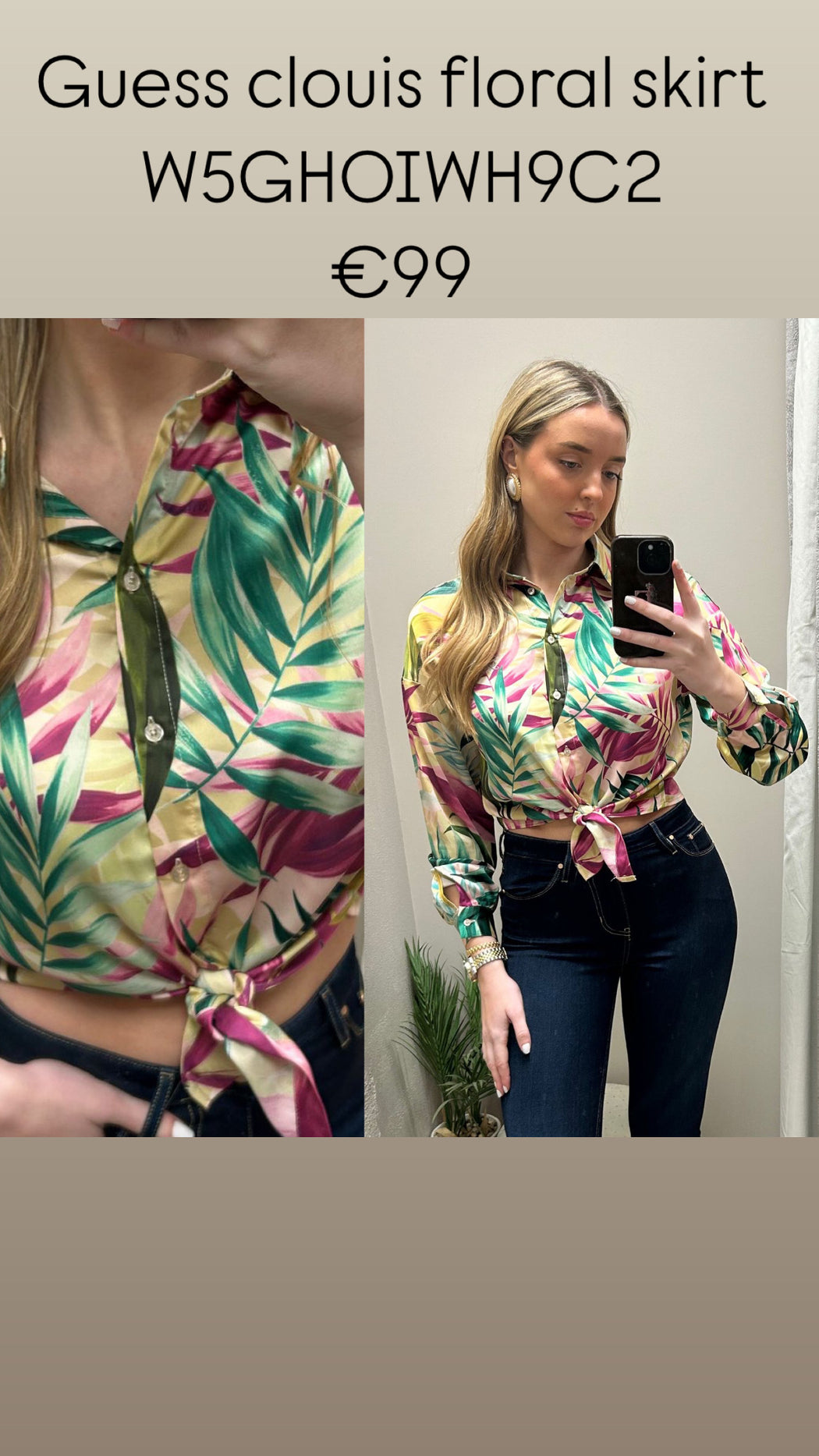 Guess clouis floral shirt W5GH0IWH9C2