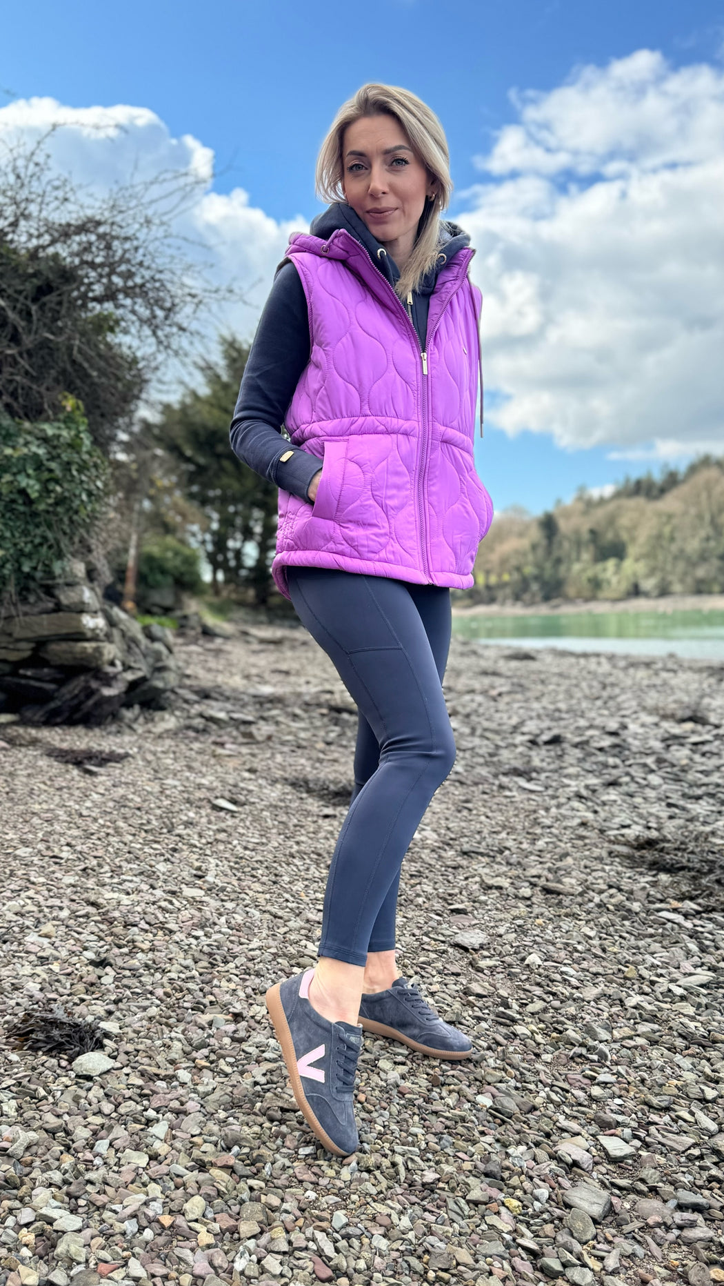 Denise quilted purple gilet