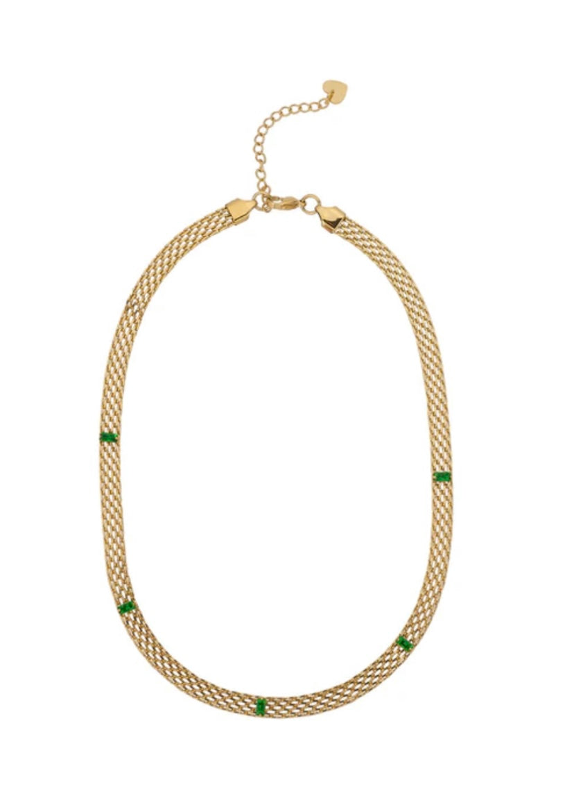 R472NSF EMERALD CZ NECKLACE