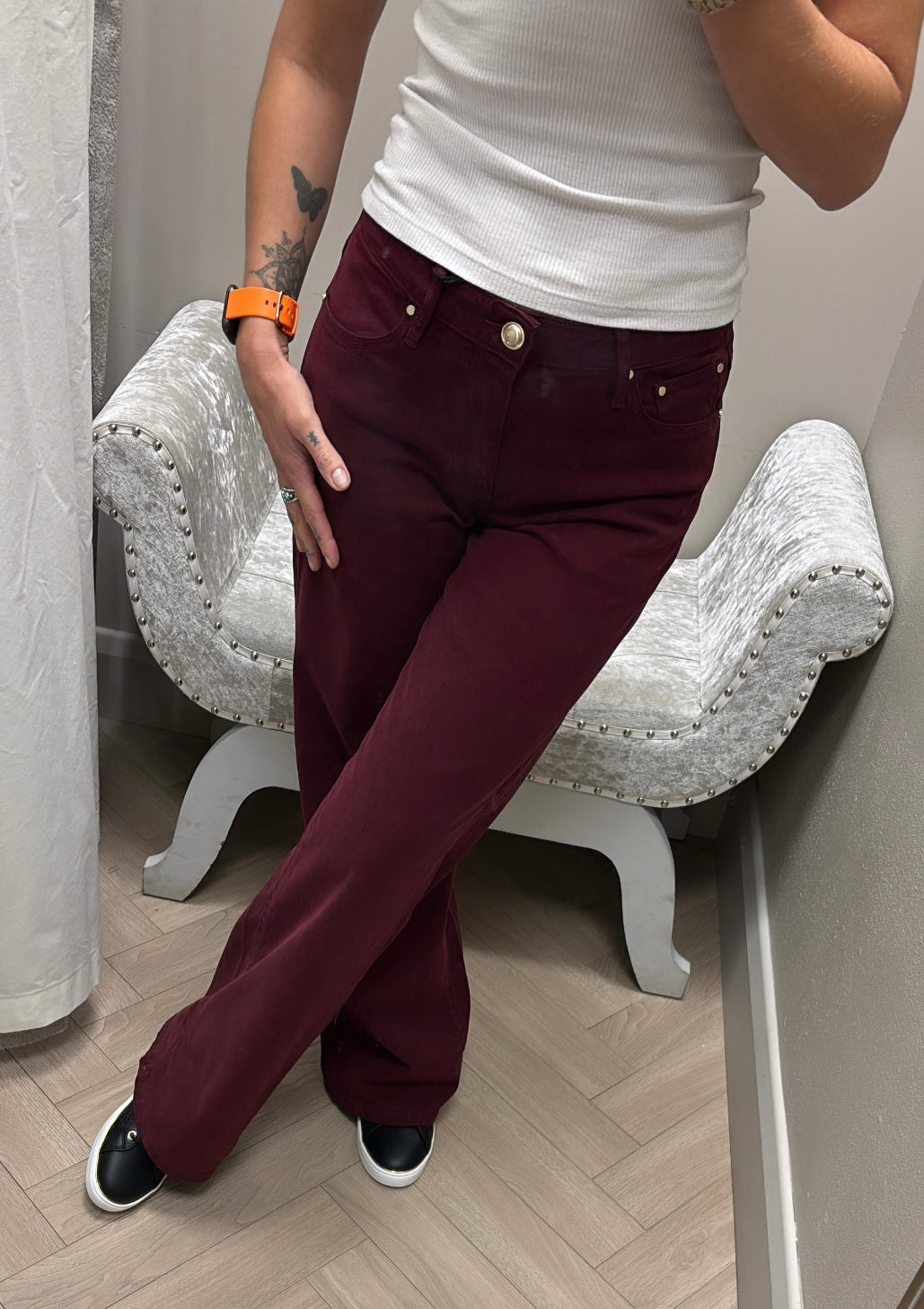 Guess Wine Sexy Palazzo Jeans. W5BA96WFQYB
