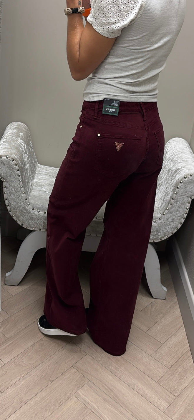 Guess Wine Sexy Palazzo Jeans. W5BA96WFQYB