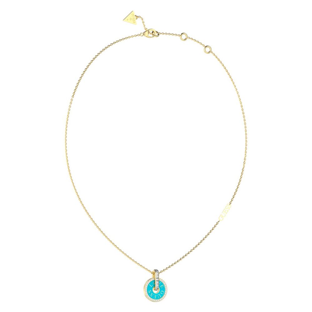 JUBN04077 guess gold blue necklace