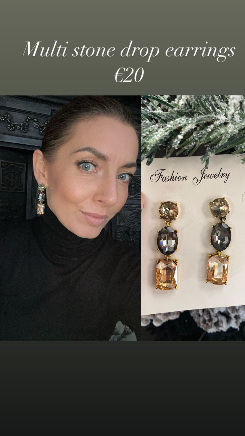 Multi stone drop earrings