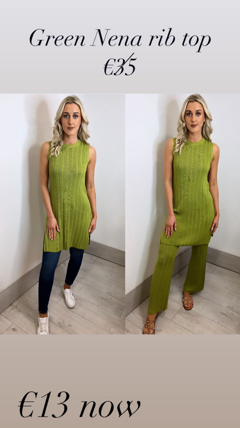 Green Nena rib top