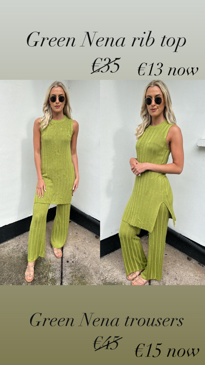 Green Nena rib top