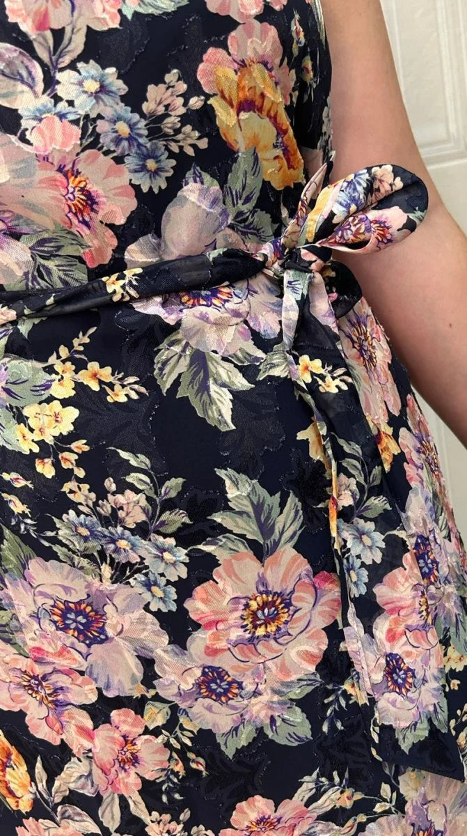 Guess Katia navy floral halter dress