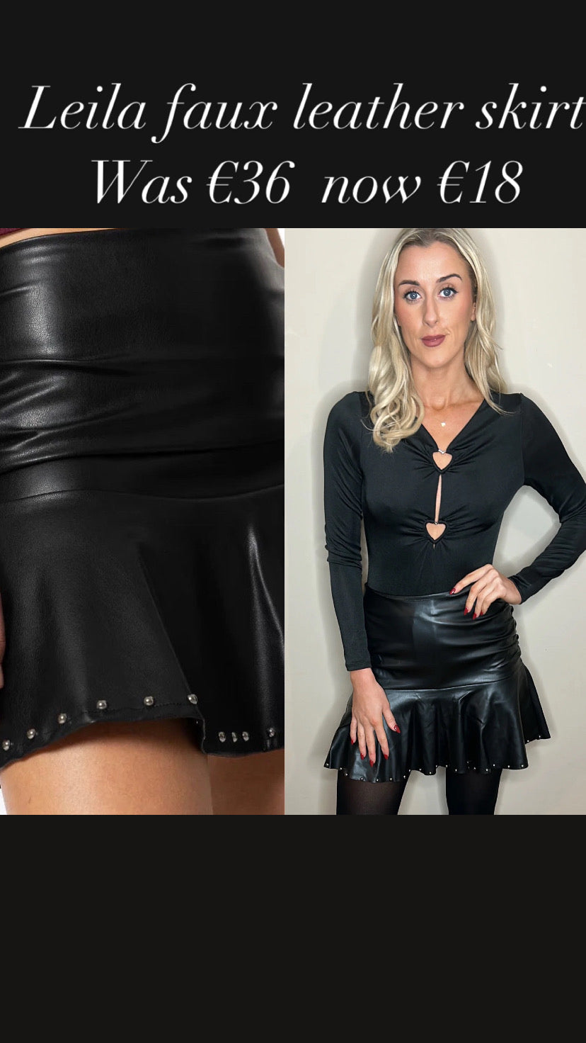 Leila faux leather skirt