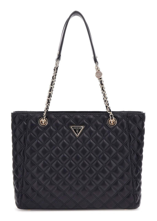 Guess black silver chain giully tote bag QG874823
