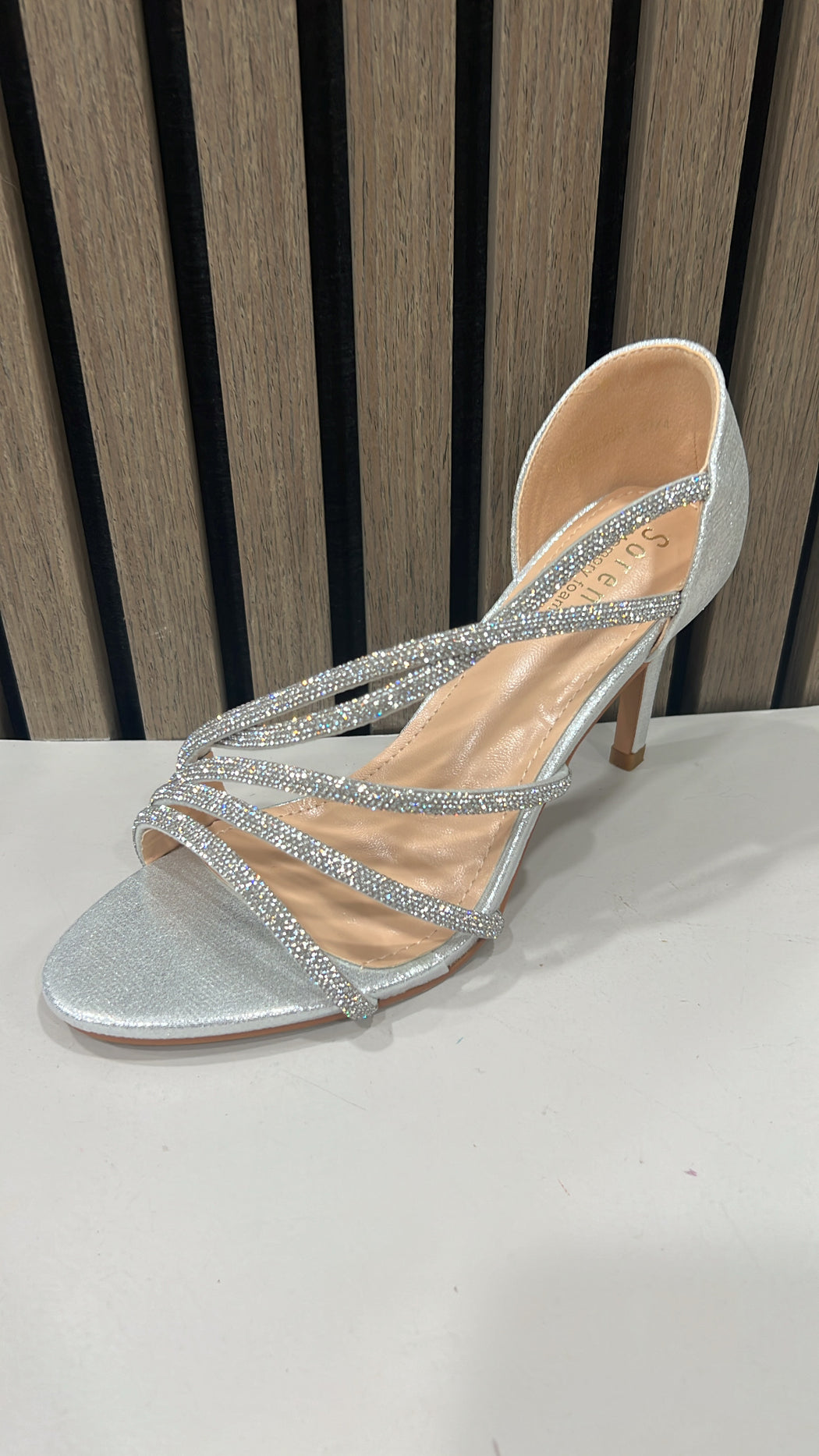 Silver powerscourt heels