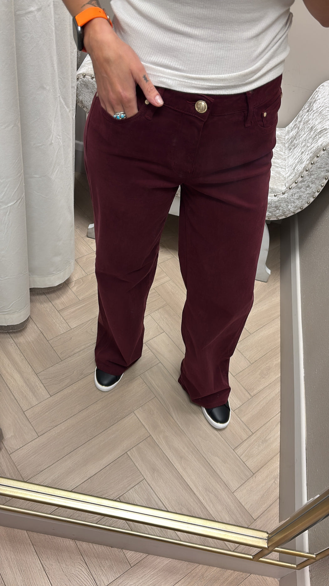 Guess Wine Sexy Palazzo Jeans. W5BA96WFQYB