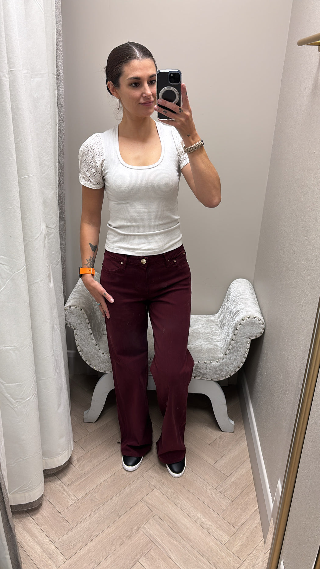 Guess Wine Sexy Palazzo Jeans. W5BA96WFQYB