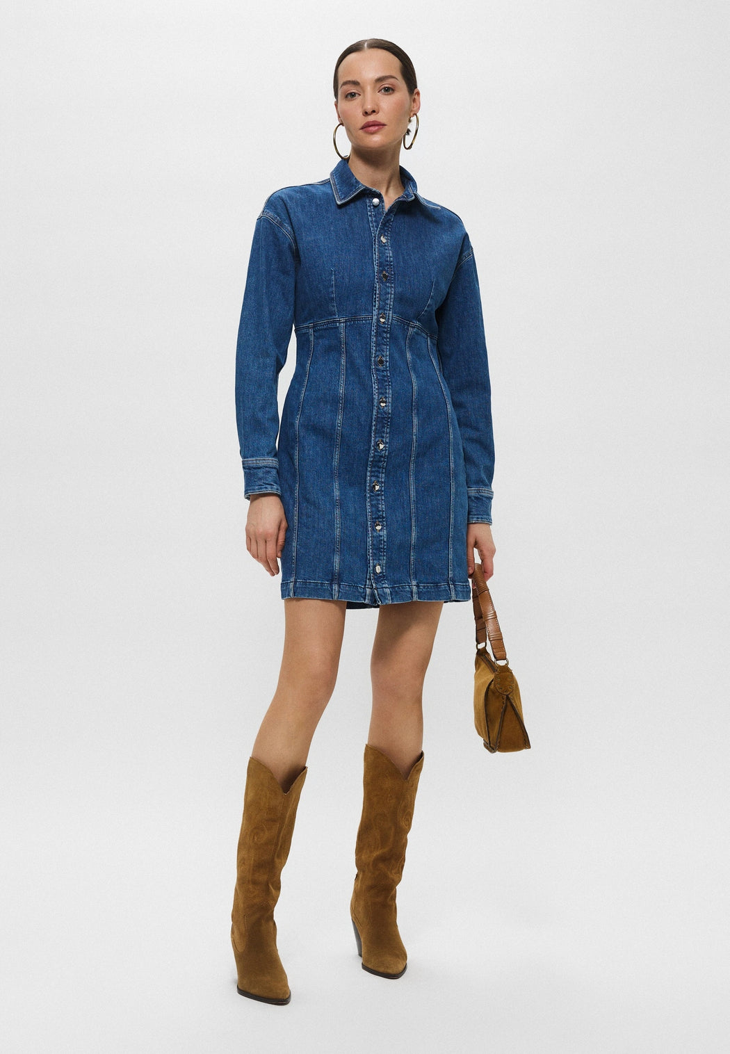 Guess denim button up shirt dress W5RK99D4H71