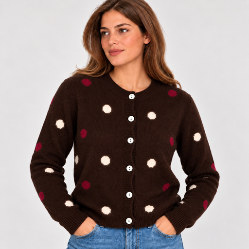 Elizabeth brown Polka cardigan