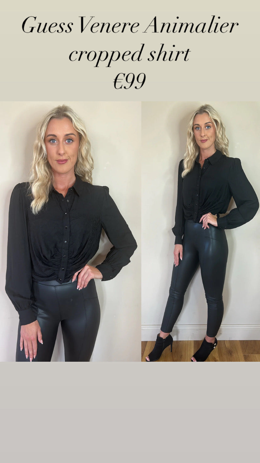 Guess Venere Animalier cropped shirt