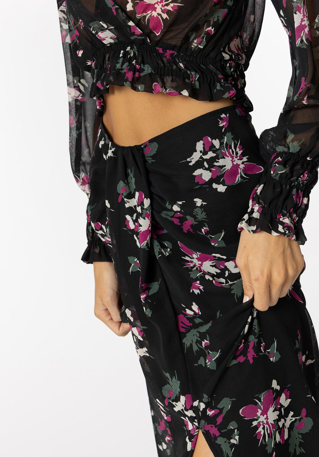 Sebastian floral midi skirt