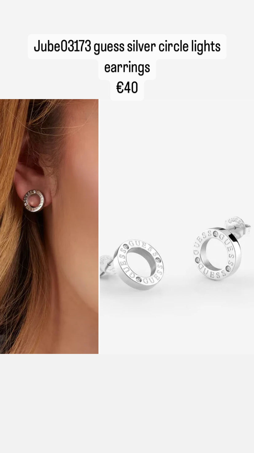 Jube03173 guess silver circle lights earrings
