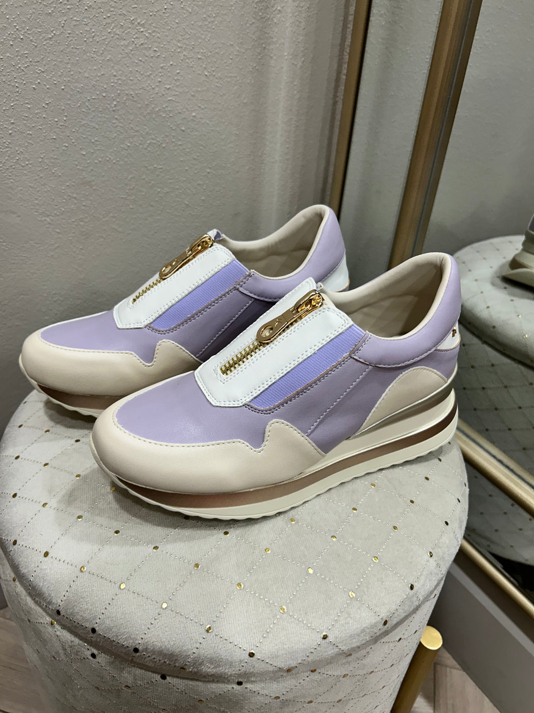 Begbroke Lavender Mash wedge sneaker