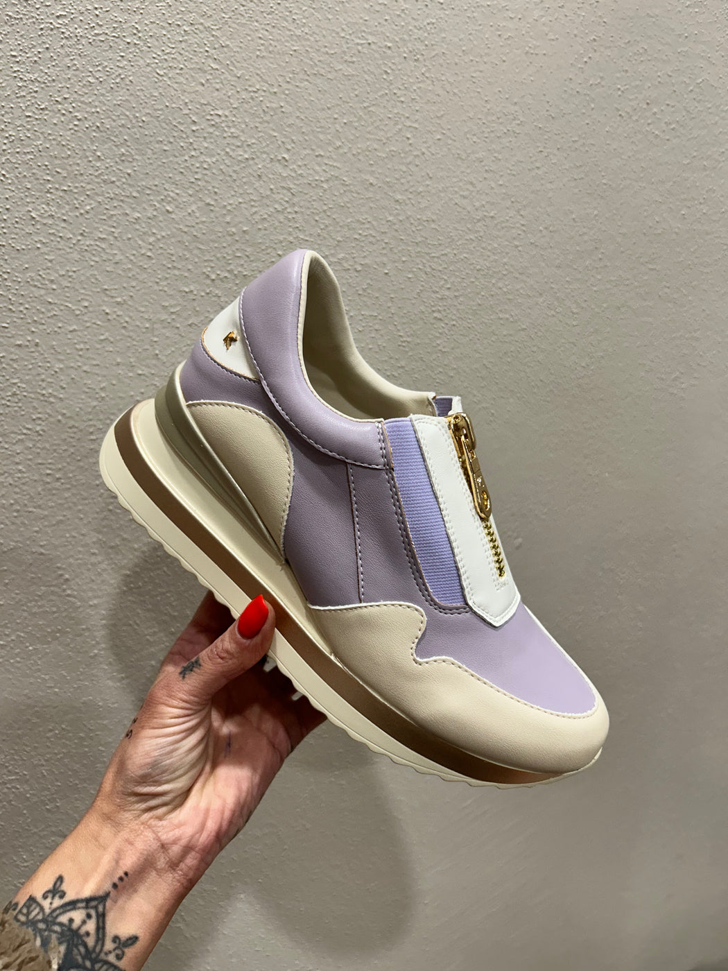 Begbroke Lavender Mash wedge sneaker