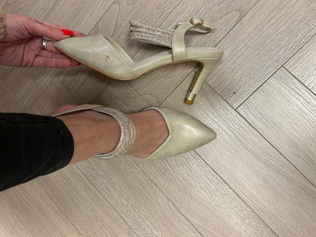 Wishaw Gold Sparkle heel