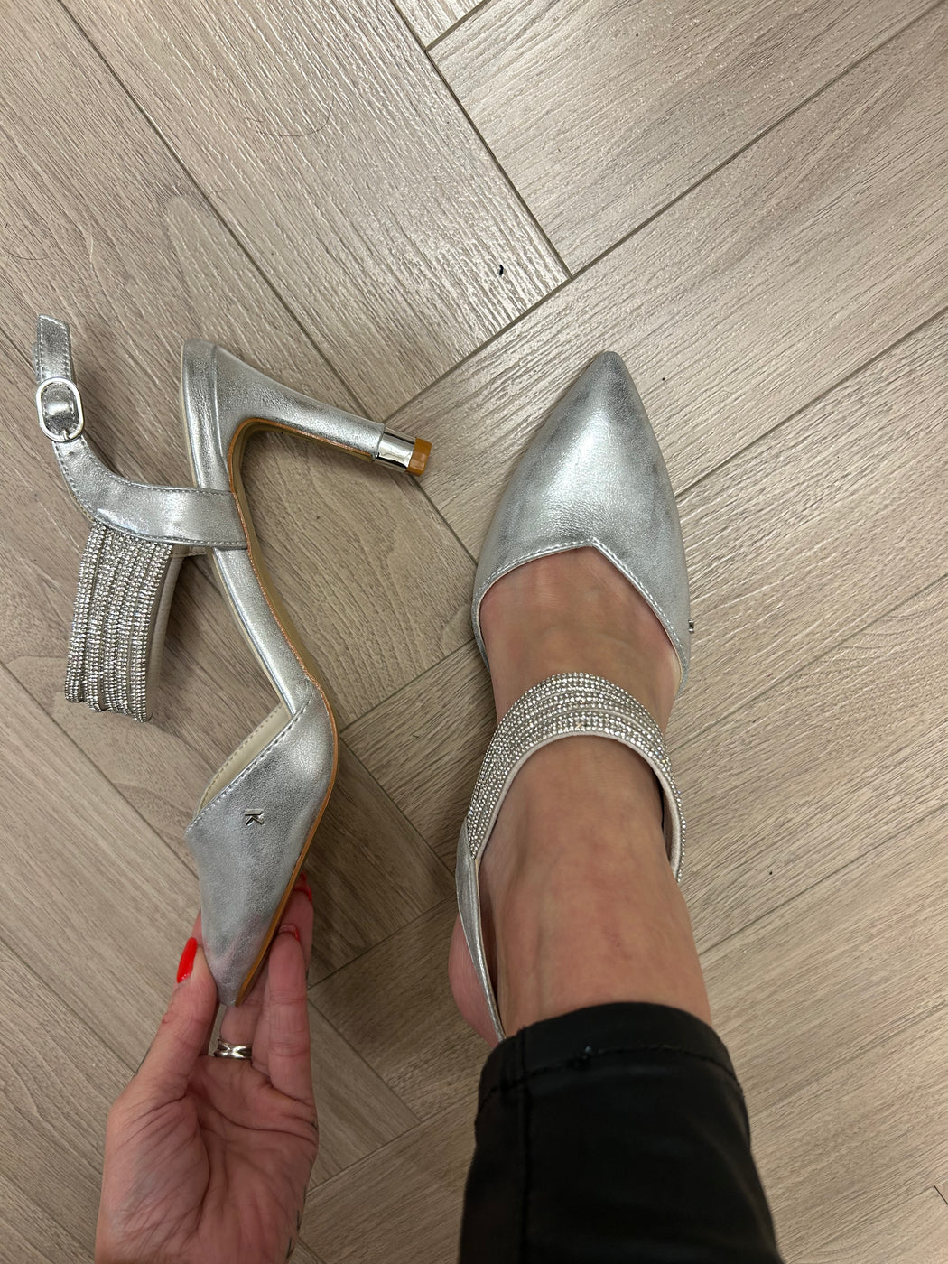 Wishaw Chrome Sparkle Heel