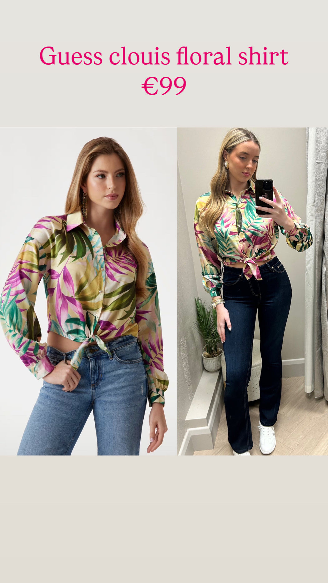 Guess clouis floral shirt W5GH0IWH9C2
