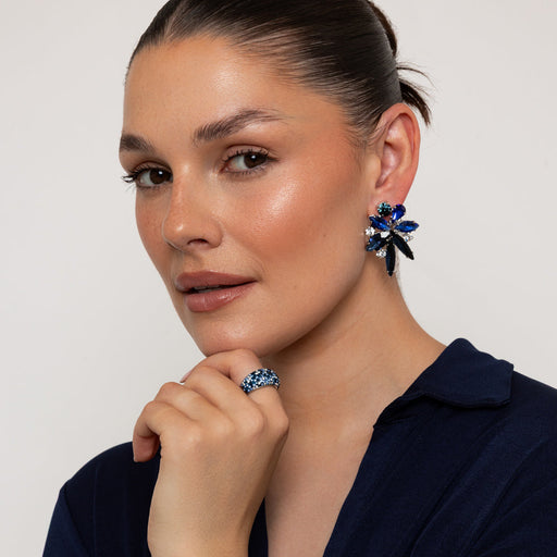 AMANI SAPPHIRE CRYSTAL EARRINGS. T66OEBS