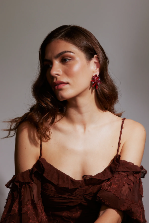AMANI RUBY CRYSTAL EARRINGS T661EBS