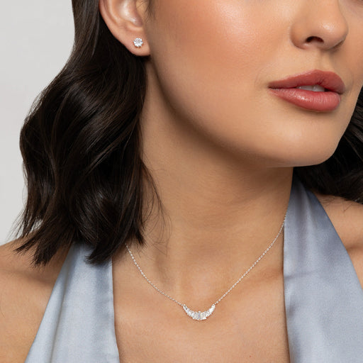 BAGUETTE STYLE NECKLACE/EARRING SET