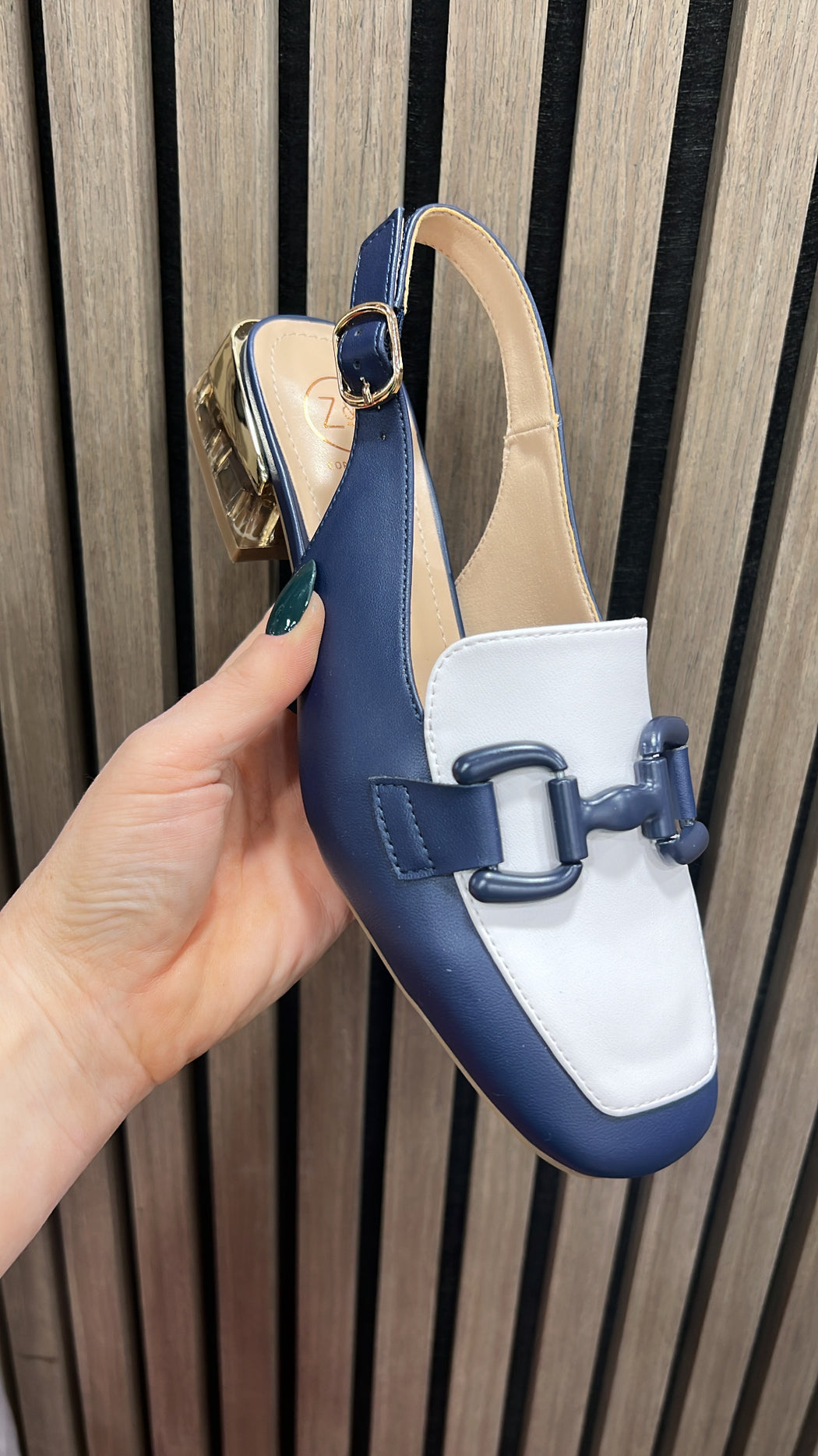 Diraz one cobalt mix sling backs