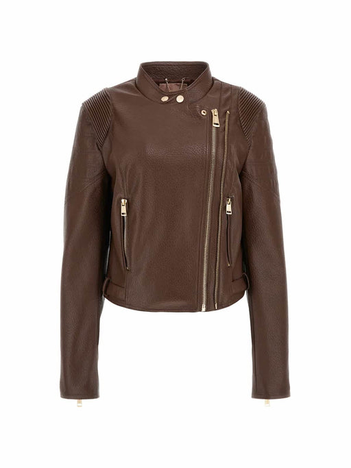 Guess jeannine chocolate brown pu jacket
