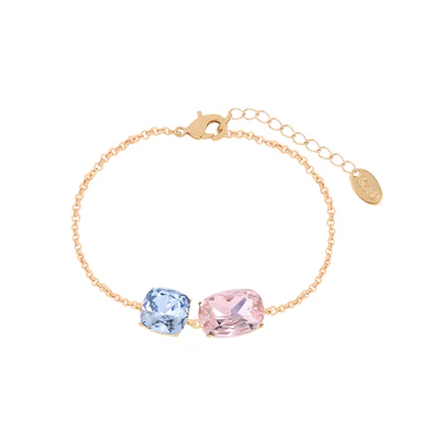 BLUE PINK CRYSTAL BRACELET T581BCB