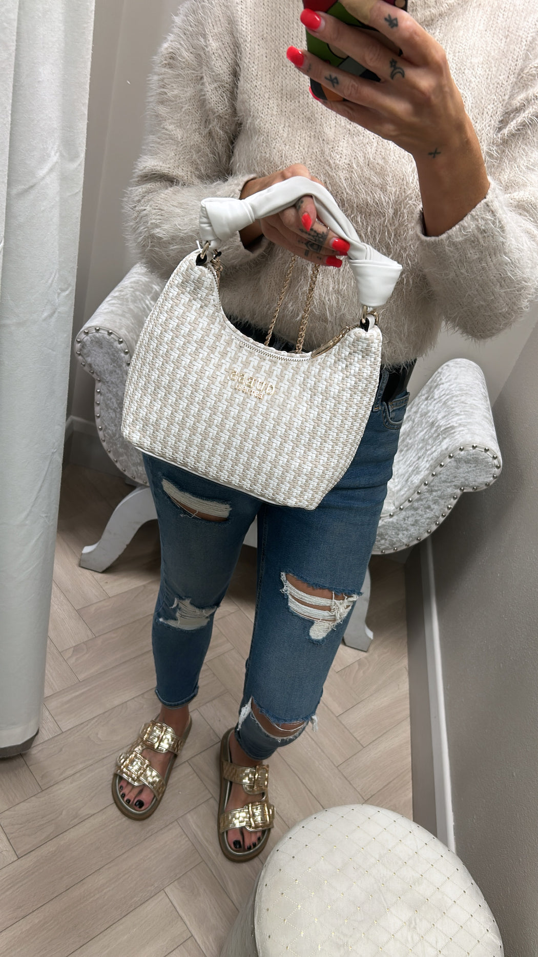 Guess White Multi MIREMA Bag. WG963101