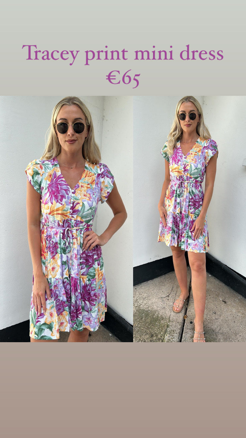 Tracey print mini dress