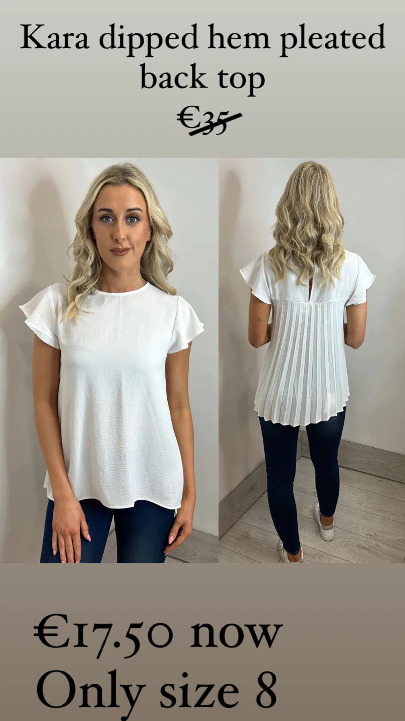 Kara dipped hem pleated back top
