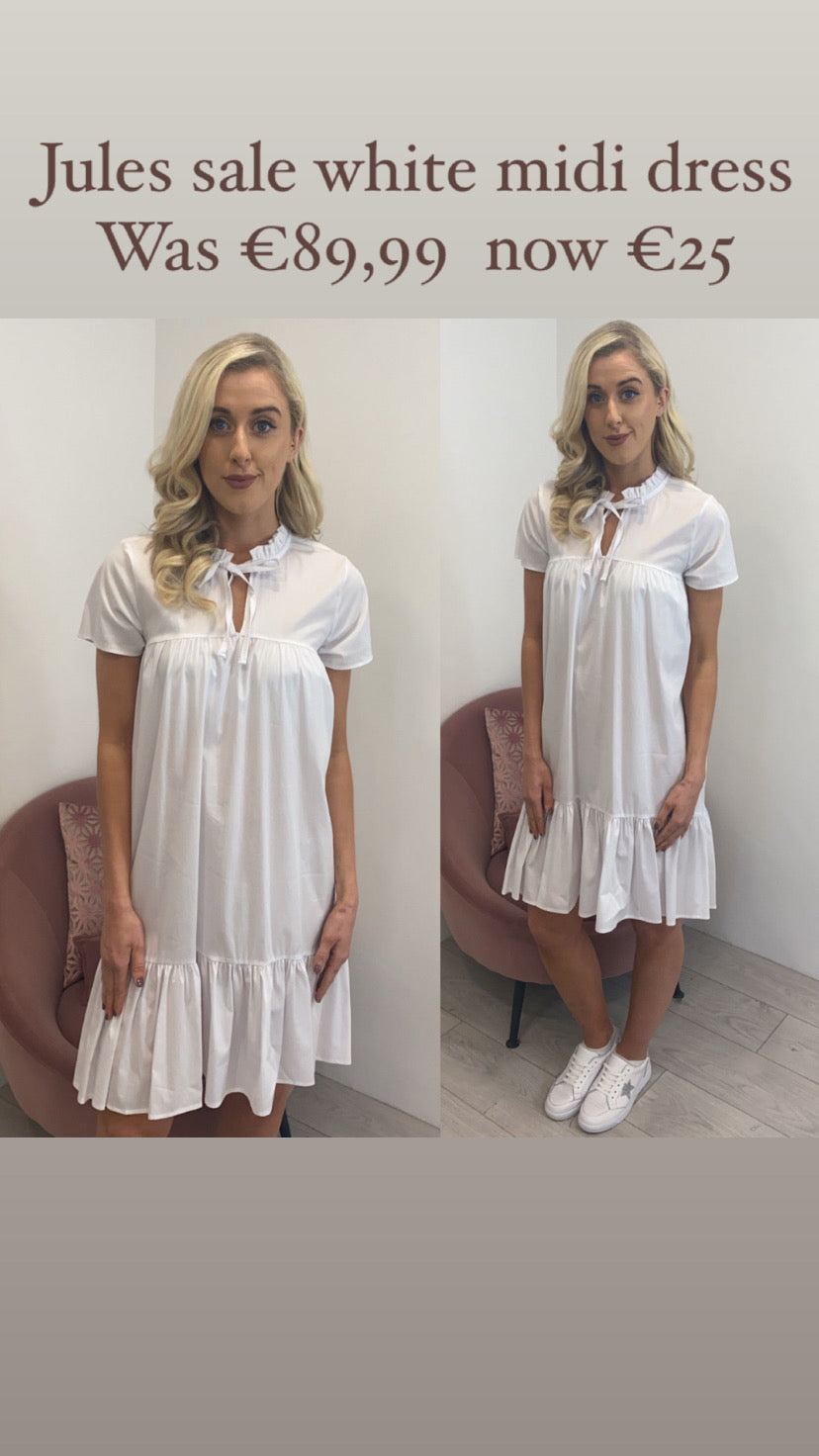 Jules white midi dress