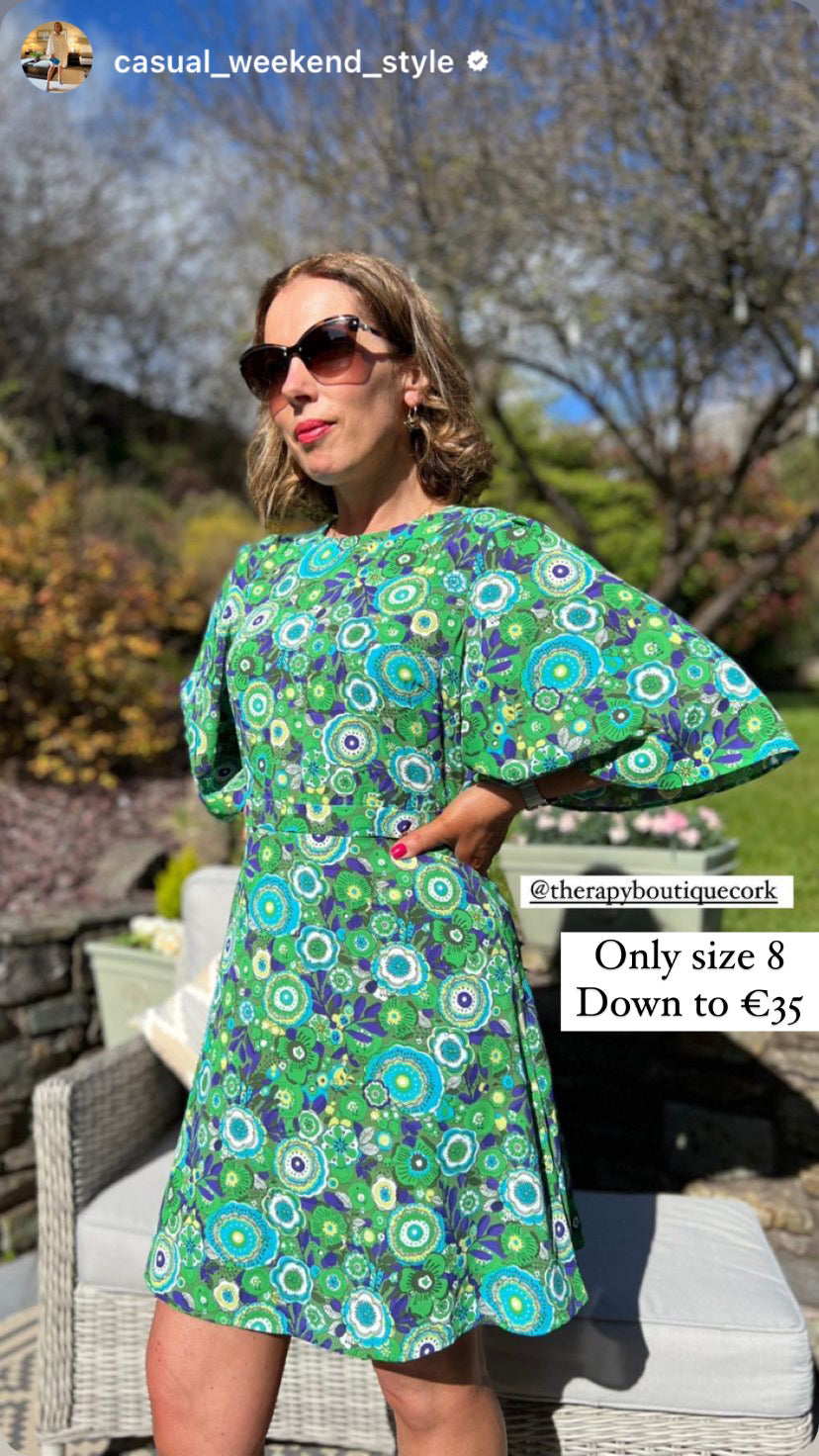 Green print Misty traffic dress