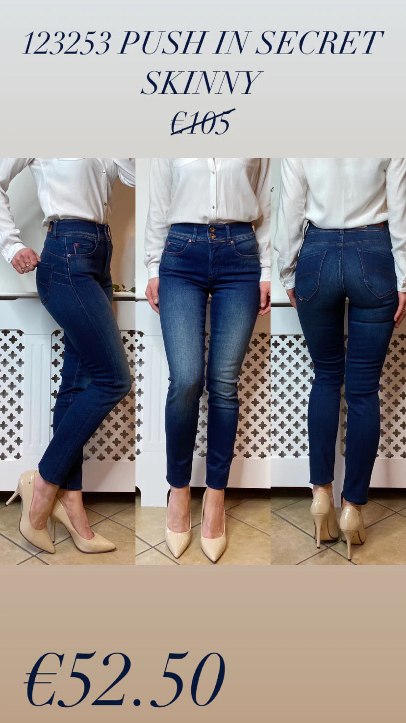 123253 PUSH IN SECRET SKINNY DARK JEANS