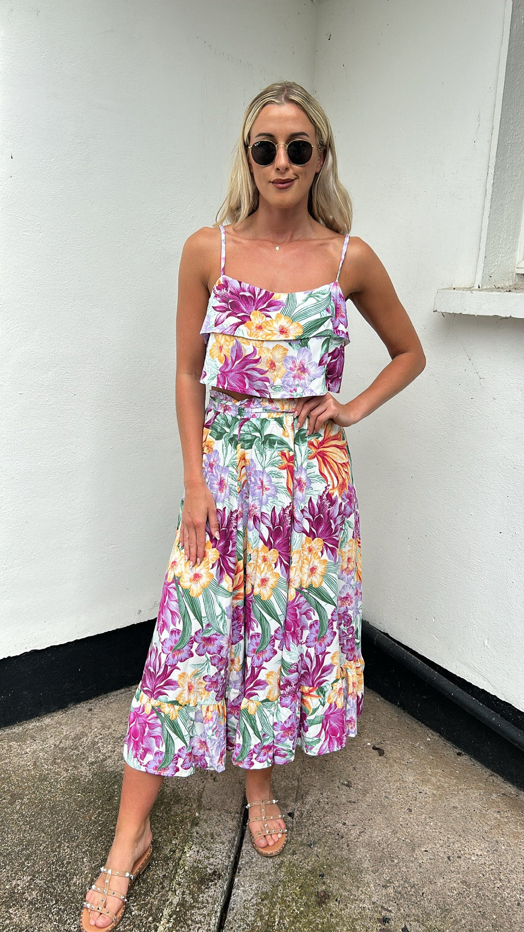 Honolulu print maxi & top set