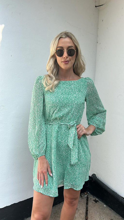 green lily print traffic dress