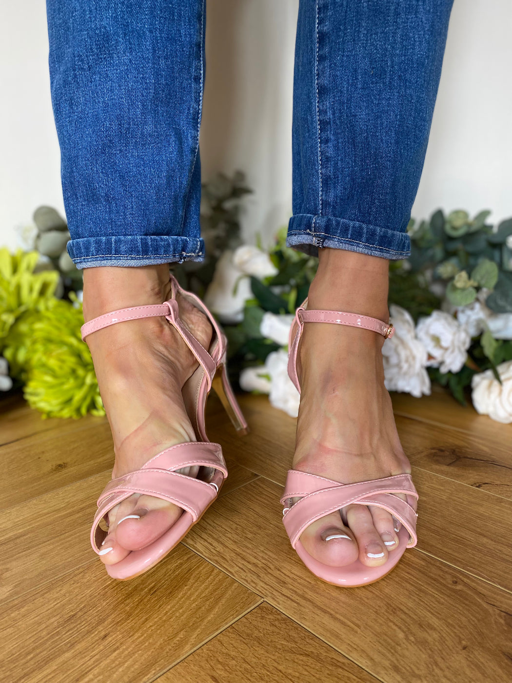 Aylesbury blush twist heels