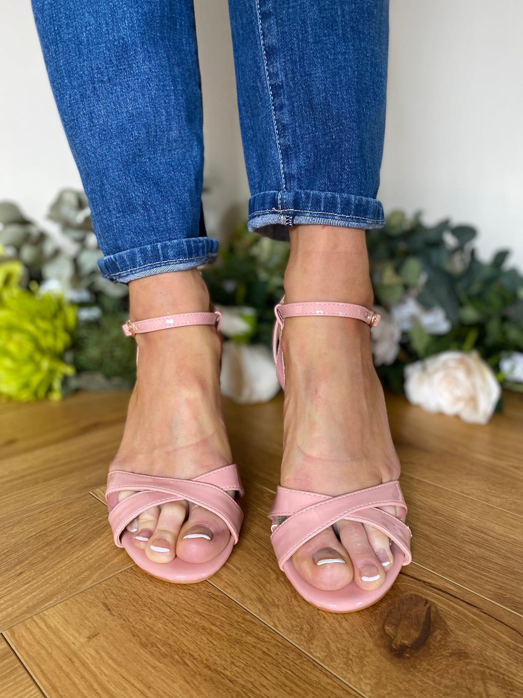Aylesbury blush twist heels
