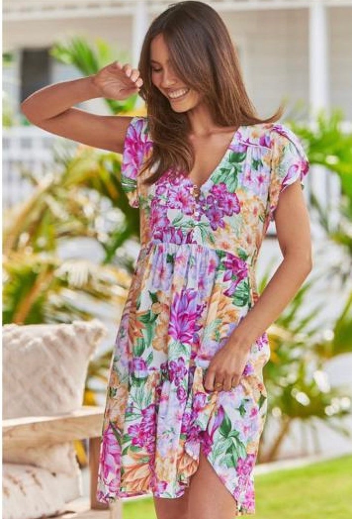 Tracey print mini dress
